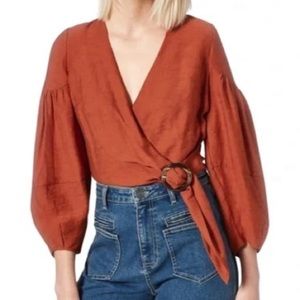NWT Joie, size XS - Orange Wrap Blouse
